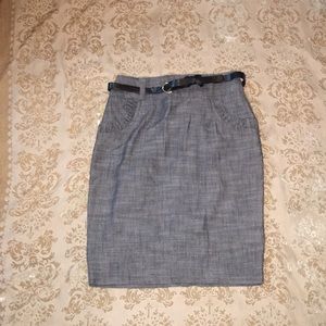 IZ Byer Black/Grey Pencil Skirt